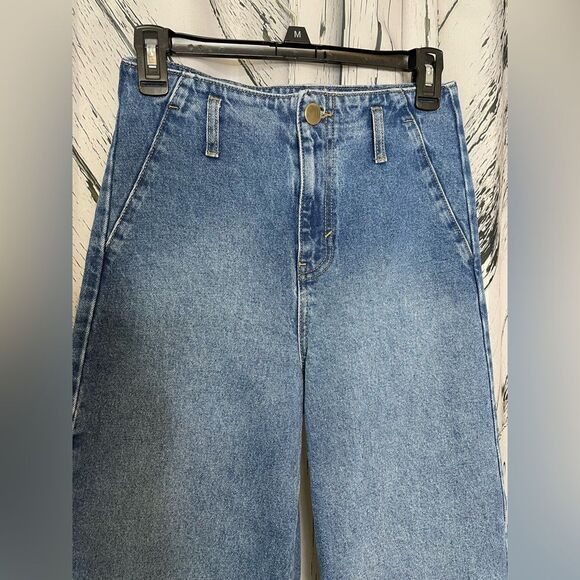 Zara Jeans High Waisted Wide Leg Ankle Size 2 - Picture 2 of 6